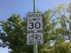 Bike Lane Sign with Speed Limit