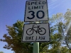 Bike Lane Sign with Speed Limit